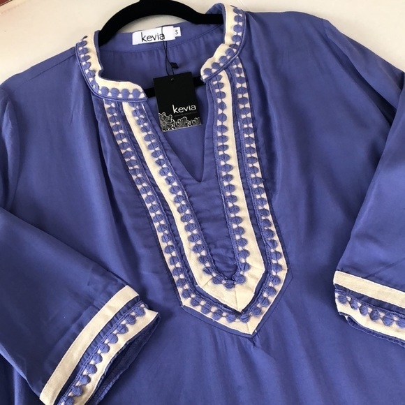 Kevia New Embroidered long top beach cover size sm - Picture 6 of 7